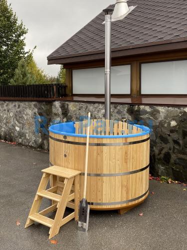 Фурако круглая «PREMIUM» из лиственницы с термопластиковой вставкой со встроенной печью 2000 мм