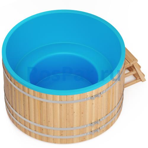 Круглая купель «COMFORT» из лиственницы с термопластиковой вставкой диаметр 2000 мм