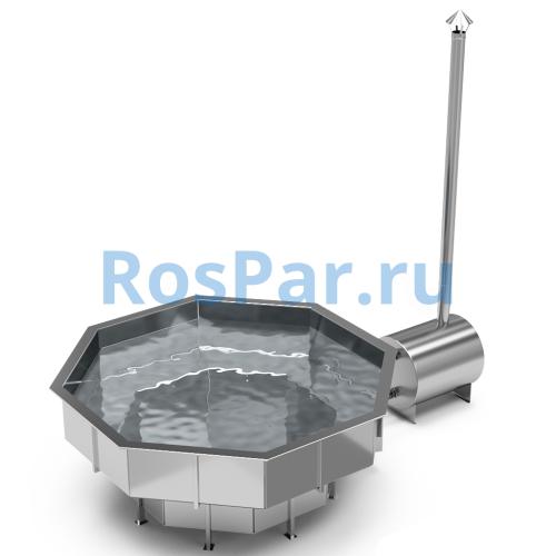 Фурако «PREMIUM terrace Октагон» из нержавеющей стали с внешней печью 2350 мм