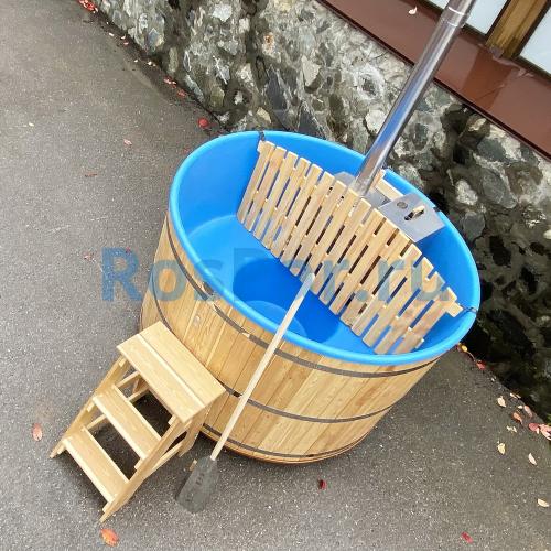 Фурако круглая «PREMIUM» из лиственницы с термопластиковой вставкой со встроенной печью 2000 мм