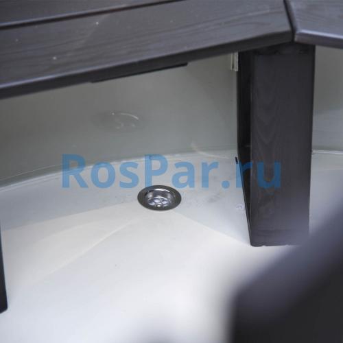 Фурако круглая «COMFORT» из лиственницы с пластиковой вставкой со встроенной печью 2000 мм