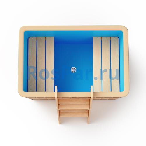 Прямоугольная купель «ORIGINAL» с пластиковой вставкой длина 1200 мм ширина 780 мм высота 900 мм