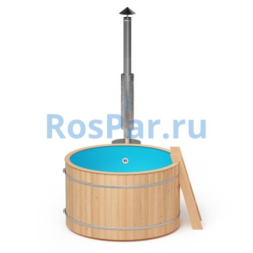 Фурако круглая «ORIGINAL» из сосны с пластиковой вставкой с внешней печью 1500 мм