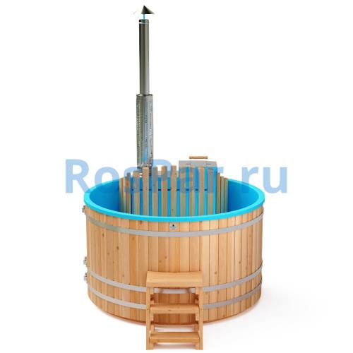 Фурако круглая «PREMIUM» из лиственницы с термопластиковой вставкой со встроенной печью 2000 мм