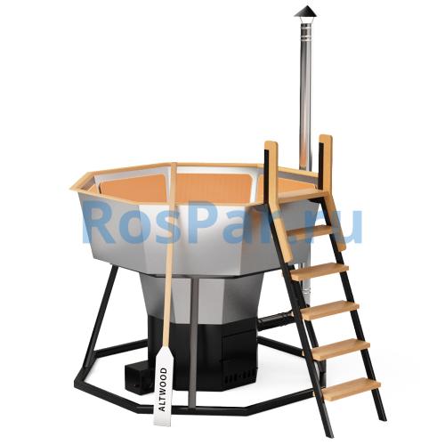 Банный чан «PREMIUM NEO BLACK» на подставке с печью 1750 мм