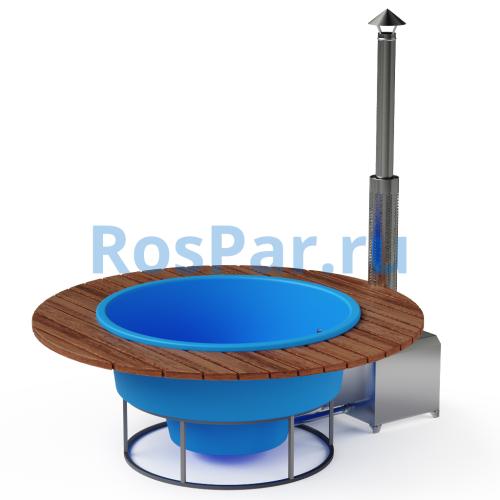 Фурако круглая «PREMIUM terrace» с термопластиковой вставкой с внешней печью 2000 мм