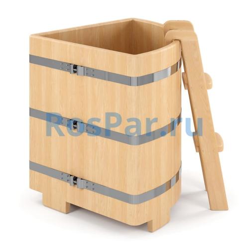 Угловая купель «PREMIUM» из кедра длина 1100 мм ширина 1100 мм высота 1150 мм