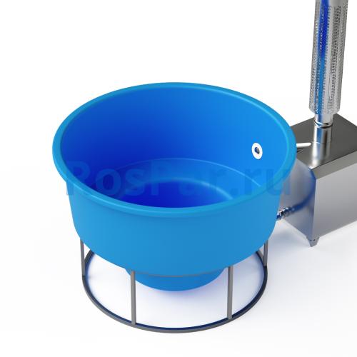 Фурако круглая «PREMIUM» из лиственницы с термопластиковой вставкой с внешней печью с газовой горелкой 1700 мм