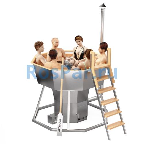 Банный чан «PREMIUM NEO STEEL» на подставке с газовой горелкой 1750 мм