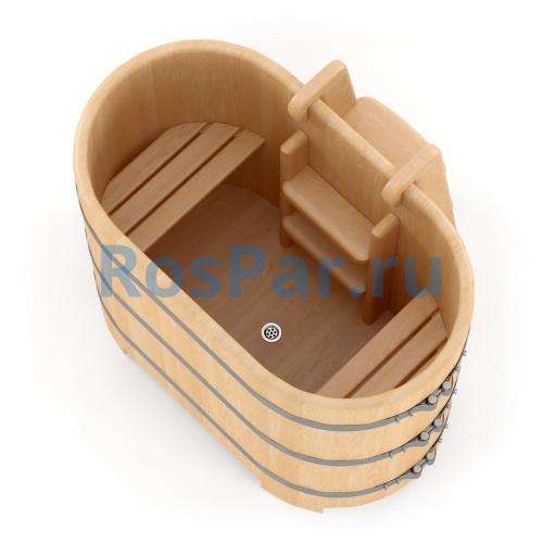 Овальная купель «PREMIUM» из кедра длина 1400 мм ширина 780 мм высота 1150 мм