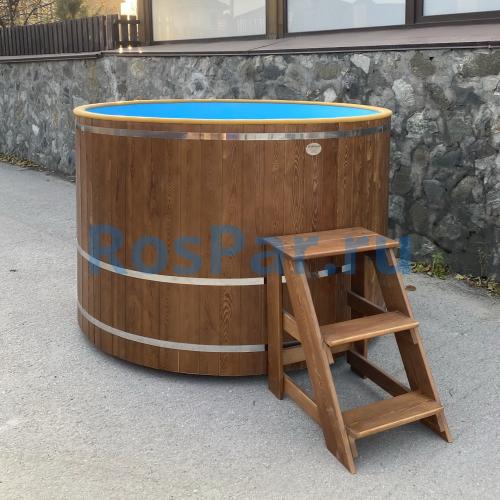 Круглая купель «COMFORT» из лиственницы с термопластиковой вставкой диаметр 2000 мм