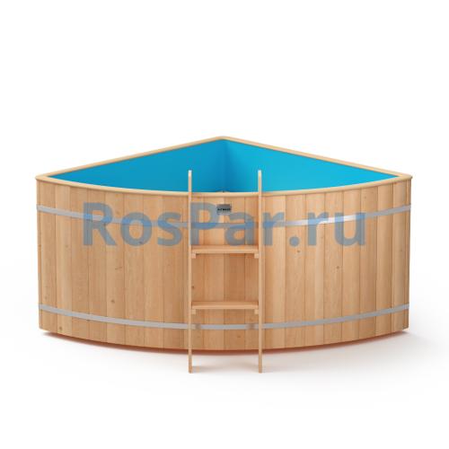 Угловая купель «ORIGINAL» с пластиковой вставкой длина 1500 мм ширина 1500 мм высота 900 мм