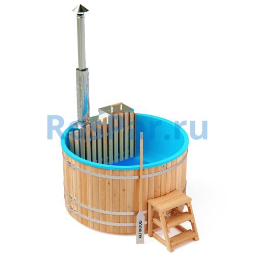 Фурако круглая «PREMIUM» из лиственницы с термопластиковой вставкой со встроенной печью 2000 мм