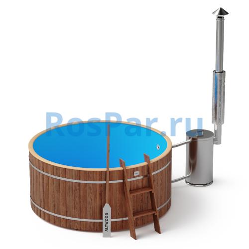 Фурако круглая «ORIGINAL» из сосны с пластиковой вставкой с внешней печью 2000 мм