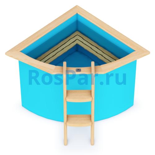 Угловая купель «COMFORT» из полипропилена длина 1300 мм ширина 1300 мм высота 1000 мм