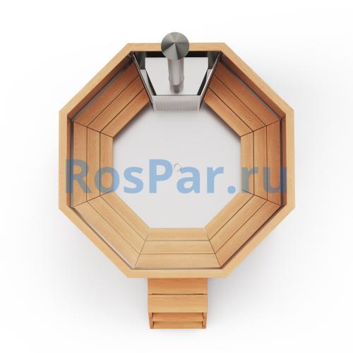 Фурако «COMFORT Октагон» из нержавеющей стали с интегрированной печью 1700 мм