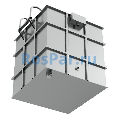 Квадратная купель «COMFORT» из нержавеющей стали длина 2000 мм ширина 2000 мм высота 1150 мм