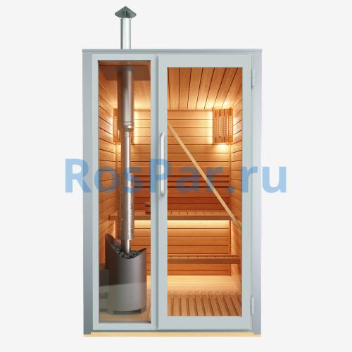 Уличная модульная двухместная сауна «PREMIUM» с дровяной печью