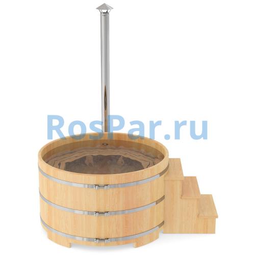 Фурако круглая «PREMIUM» из кедра с внешней печью 2000 мм