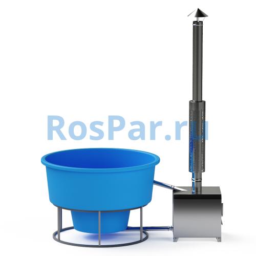 Фурако круглая «PREMIUM terrace» с термопластиковой вставкой с внешней печью 1700 мм