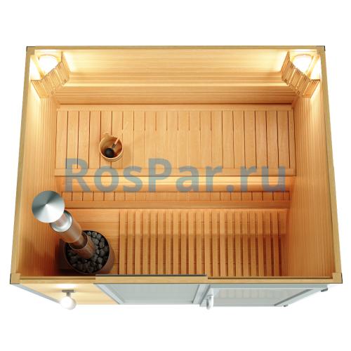 Уличная модульная трехместная сауна «PREMIUM» с дровяной печью