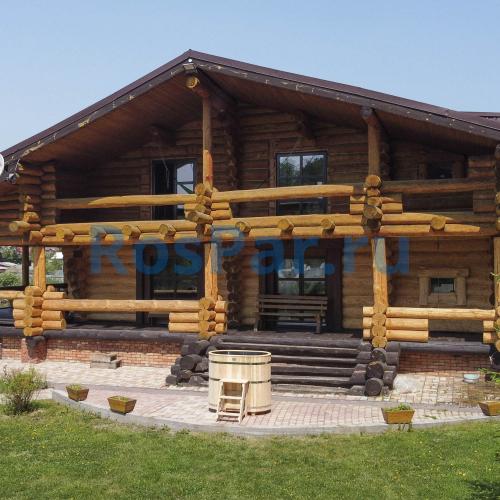 Овальная купель «PREMIUM» из лиственницы с вставкой из нержавеющей стали длина 1200 мм