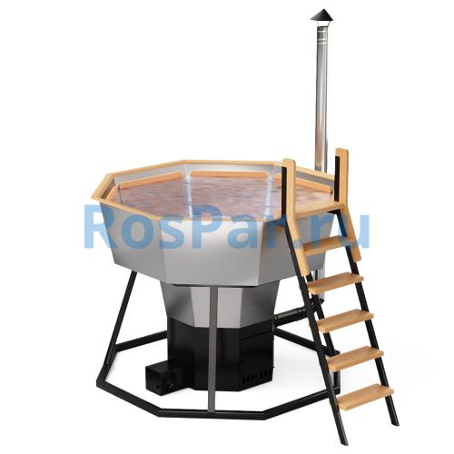 Банный чан «PREMIUM NEO BLACK» на подставке с печью 1750 мм