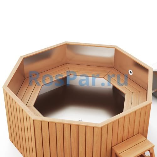 Фурако «COMFORT Октагон» из нержавеющей стали с внешней печью 2000 мм