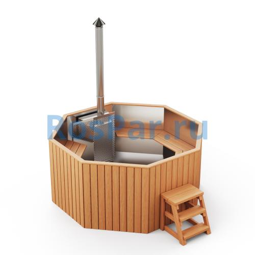 Фурако «COMFORT Октагон» из нержавеющей стали с интегрированной печью 2000 мм