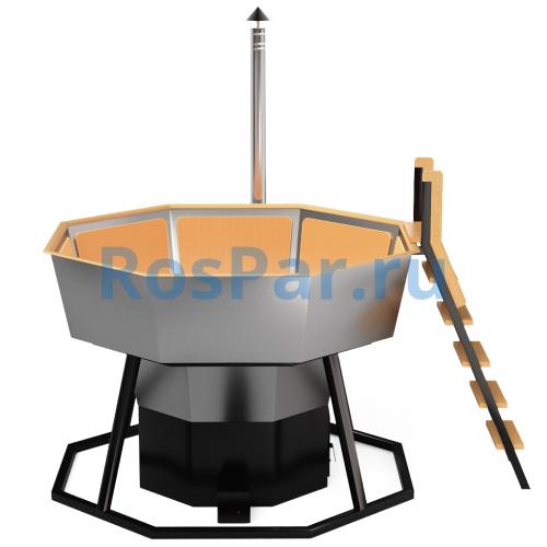 Банный чан «PREMIUM NEO BLACK» на подставке с печью 2350 мм