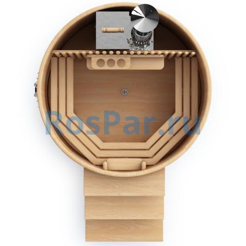 Фурако круглая «PREMIUM» из кедра со встроенной печью 1700 мм